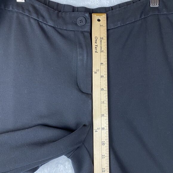 Eileen Fisher Black Stretch Pants Womens M (32x27) Tencel Blend Wide Leg Comfort - Picture 9 of 10